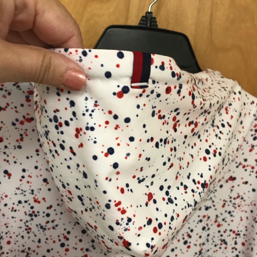 RHOBACK Men’s Hoodie XL - White with Red and Blue Splatter Print EUC - Picture 10 of 11